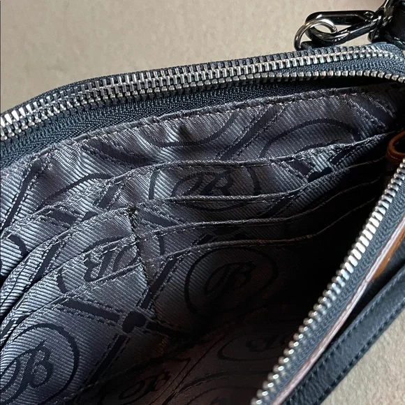 BRIGHTON FERRARA DUET ZIP CROSSBODY POUCH BROWN/BLACK